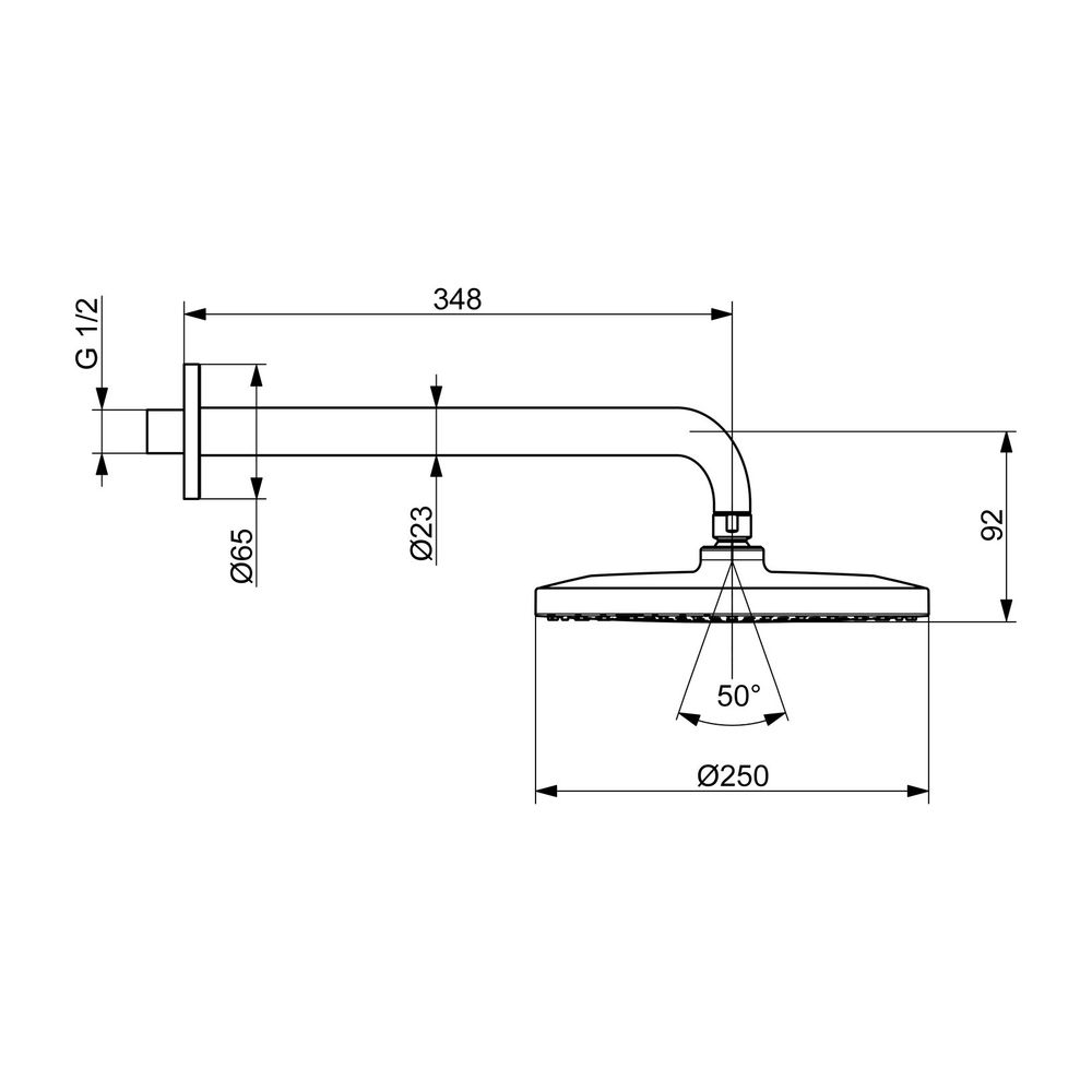 Hansa Viva Kopfbrause 1-strahlig, 250mm, Chrom, mit Kugelgelenk, 44260200... HANSA-44260200 4057304017995 (Abb. 3)