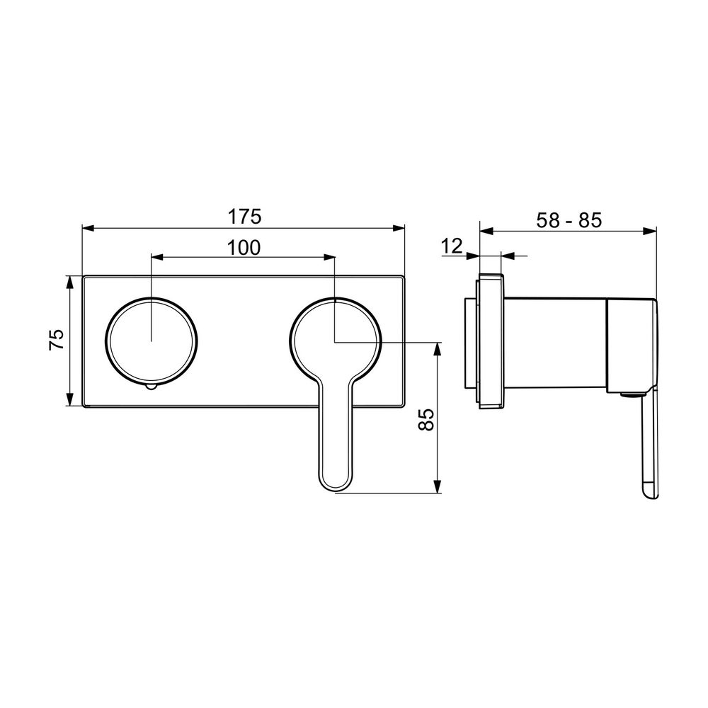 Hansa Designo Einhebelmischer Fertigmontageset für Wanne/Brause Style 4451 Rosette ecki... HANSA-44519583 4057304006906 (Abb. 3)