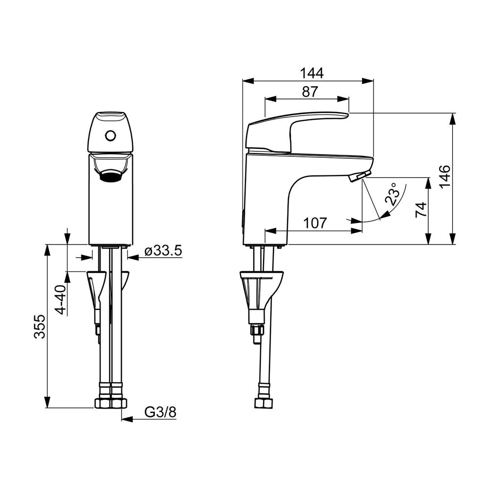 Hansa Pinto Einhebelmischer Waschtischbatterie Eco 4506 Ausladung 107mm DN15 Chrom ... HANSA-450622830005 4057304018237 (Abb. 3)