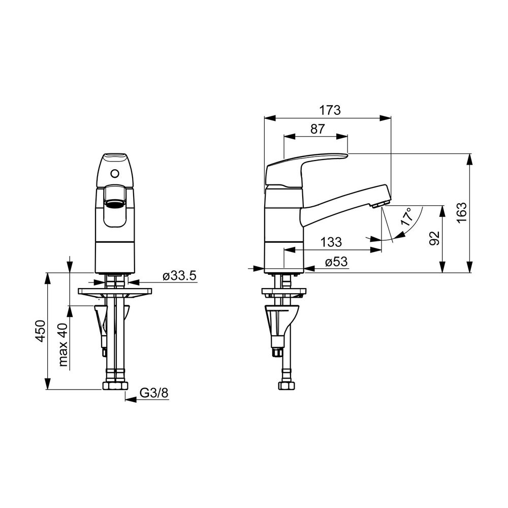 Hansa Pinto Einhebelmischer Waschtischbatterie 4515 Ausladung 133mm DN15 Chrom... HANSA-45152283 4057304003165 (Abb. 3)