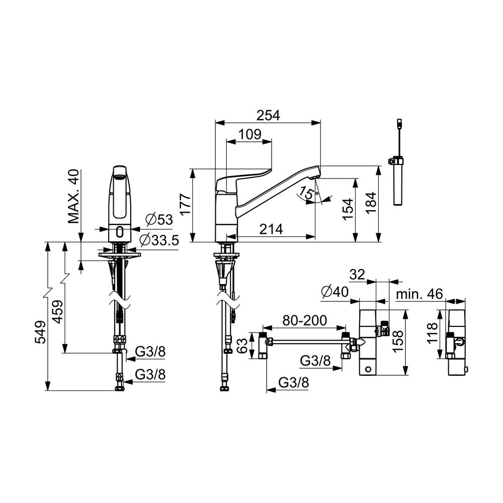 Hansa Care Einhebel-Küchenarmatur, 3V, Bluetooth, Ausladung 214mm, Chrom, 46132209... HANSA-46132209 4057304019654 (Abb. 4)