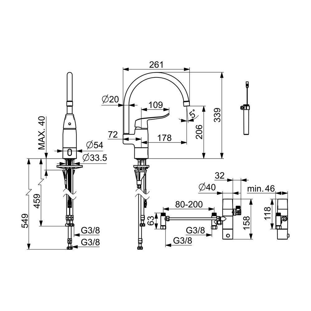 Hansa Care Einhebel-Küchenarmatur, 3V, Bluetooth, Ausladung 178mm, Chrom, 46142209... HANSA-46142209 4057304019678 (Abb. 4)