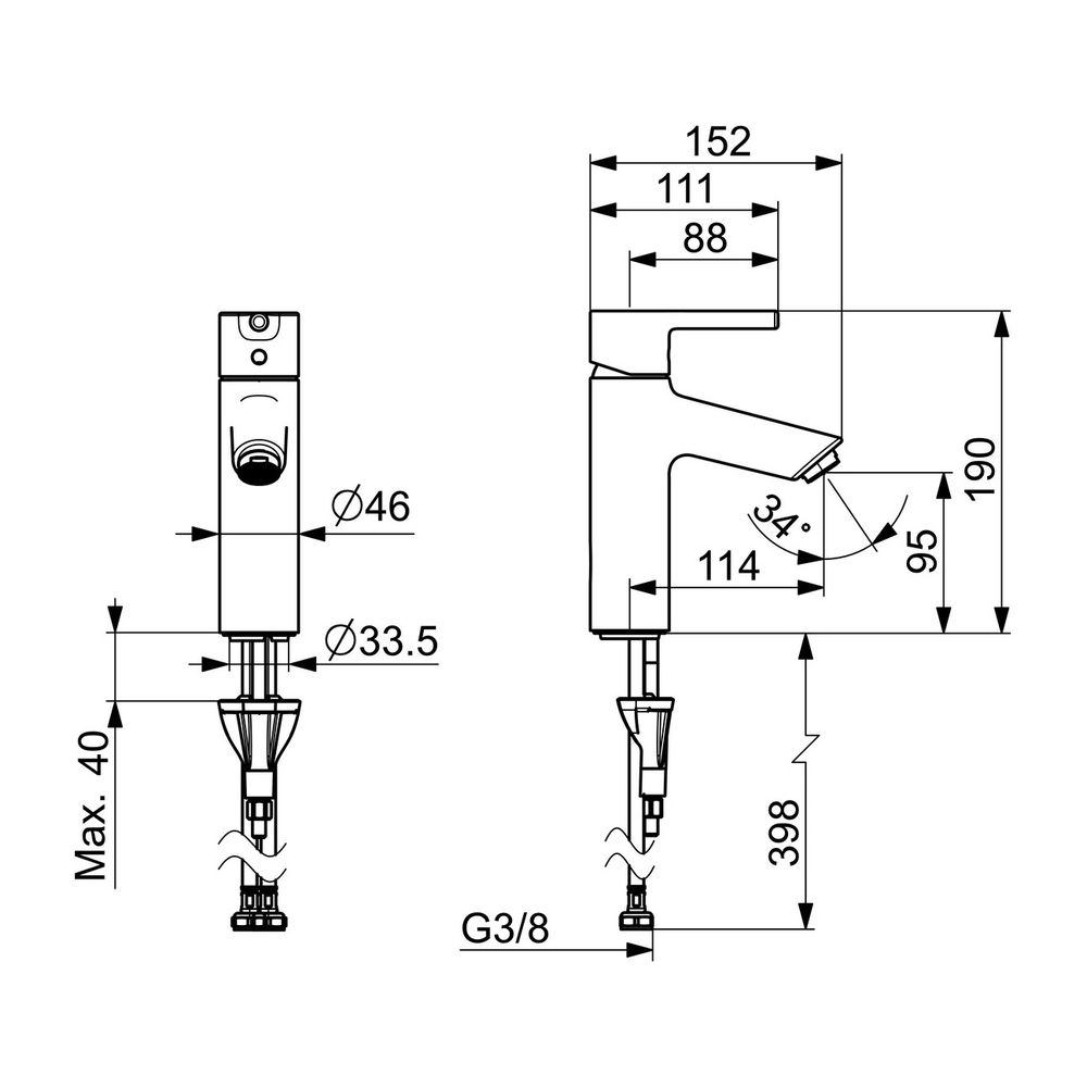 Hansa Vantis Einhebel-Waschtischarmatur, Standmontage, 4,2l/min, Matt-Schwarz, 5237... HANSA-523722673305 4057304020094 (Abb. 3)