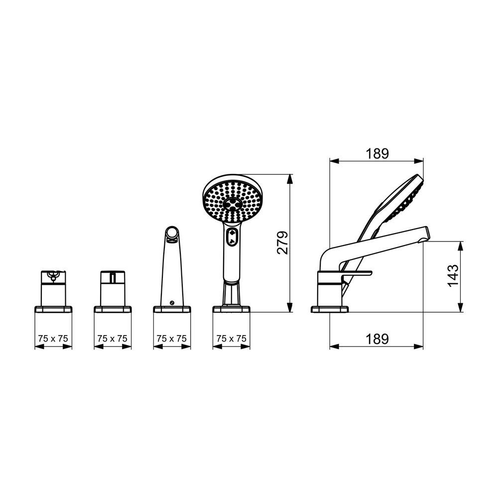 Hansa Designo Einhebelmischer Fertigmontageset für Wanne/Brause Style 5312 Rosette soft... HANSA-53122083 4057304007026 (Abb. 3)