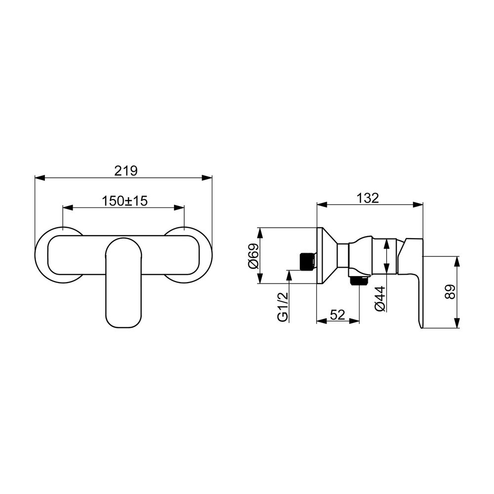 Hansa Basic Einhebelmischer Brausebatterie 5545 DN15 Chrom... HANSA-55450103 4057304019050 (Abb. 3)