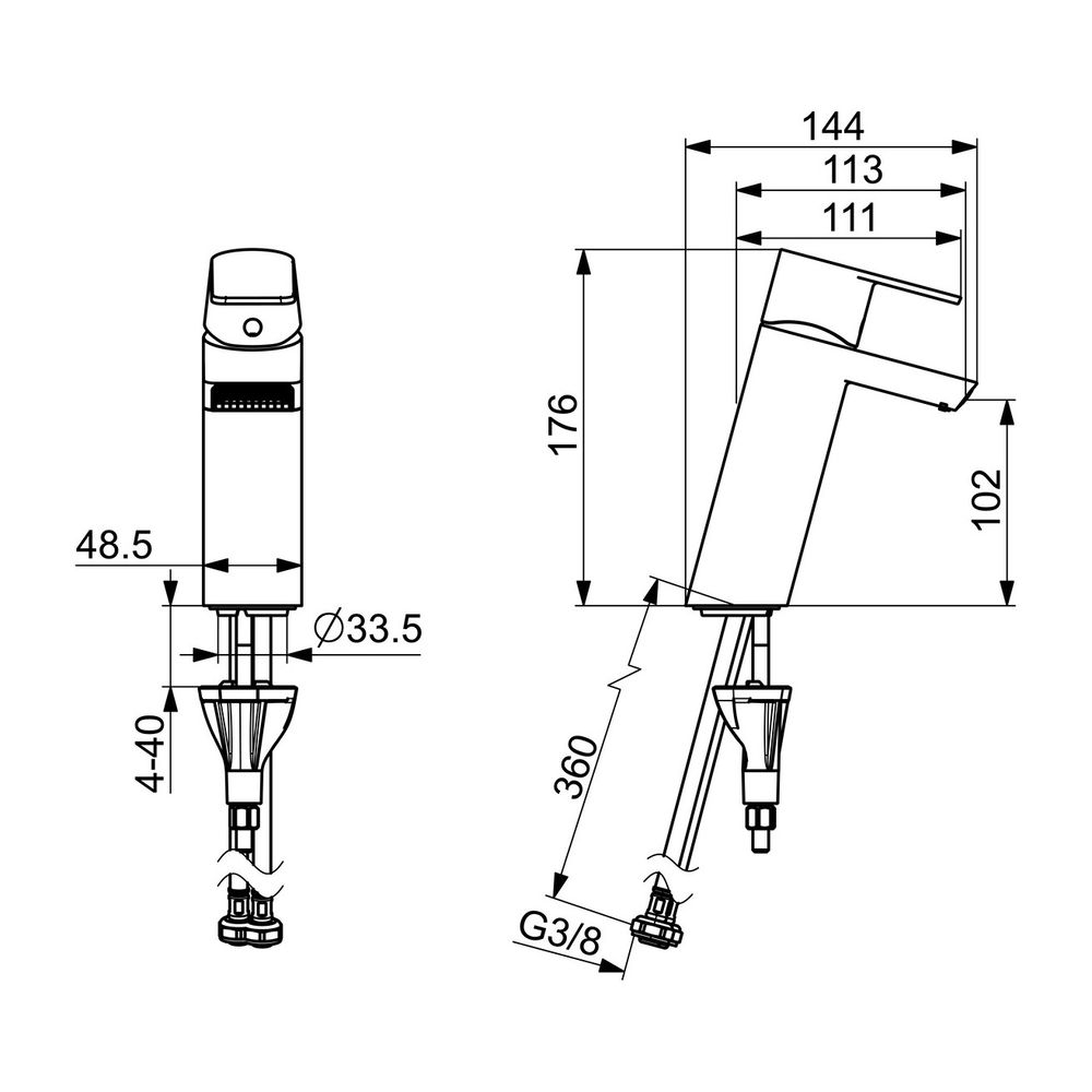 Hansa Stela Einhebelmischer Waschtischbatterie 5708 Ausladung 144mm Chrom... HANSA-57082273 4057304015434 (Abb. 3)