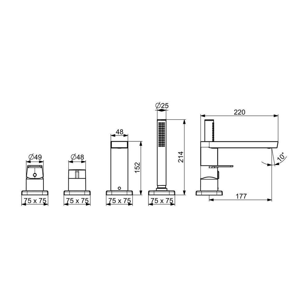 Hansa Stela Einhebelmischer Fertigmontageset für Wanne/Brause 5730 Rosette soft edge Ch... HANSA-57302173 4057304015304 (Abb. 3)