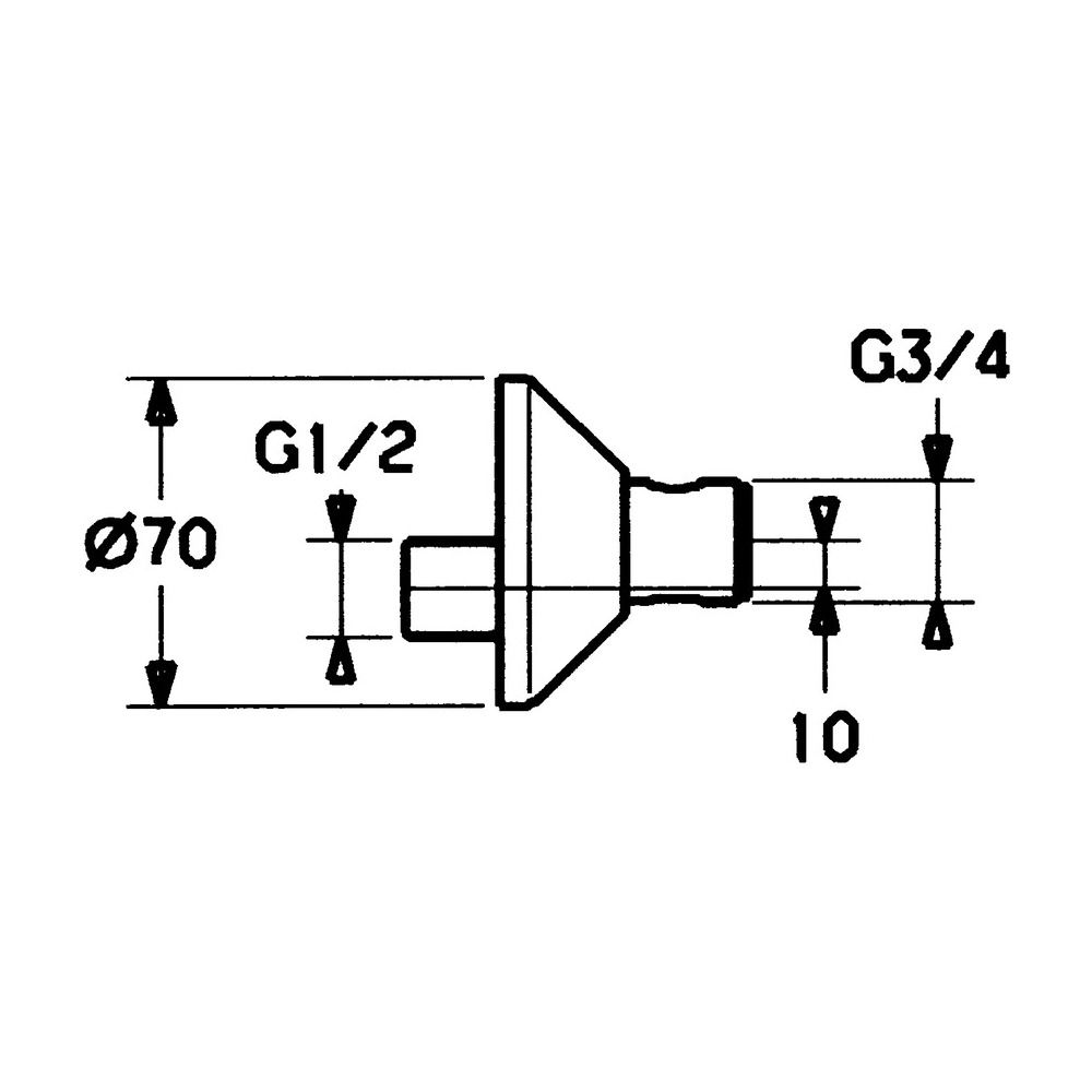 Hansa Excenteranschluss mit Absperrventil und Rosetten 59902034 1/2" x 3/4" Chrom... HANSA-59902034 4015474052949 (Abb. 3)