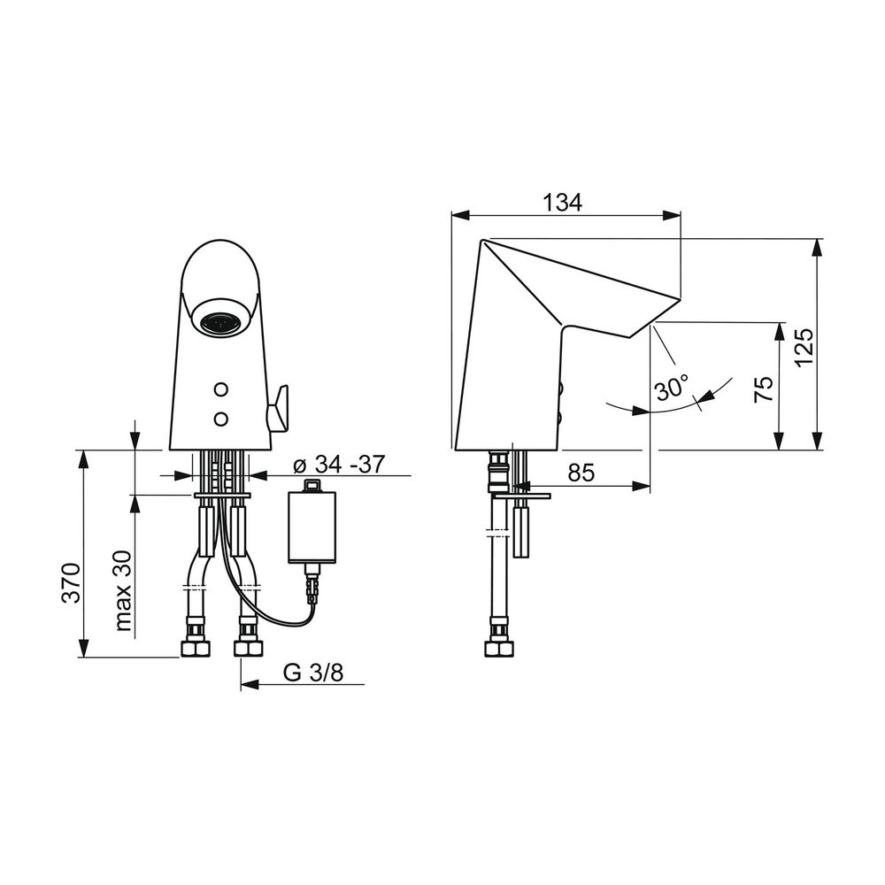 Hansa Fit Waschtischbatterie 6541 6V, Bluetooth Ausladung 85mm DN15 Chrom... HANSA-65412219 4057304014147 (Abb. 3)