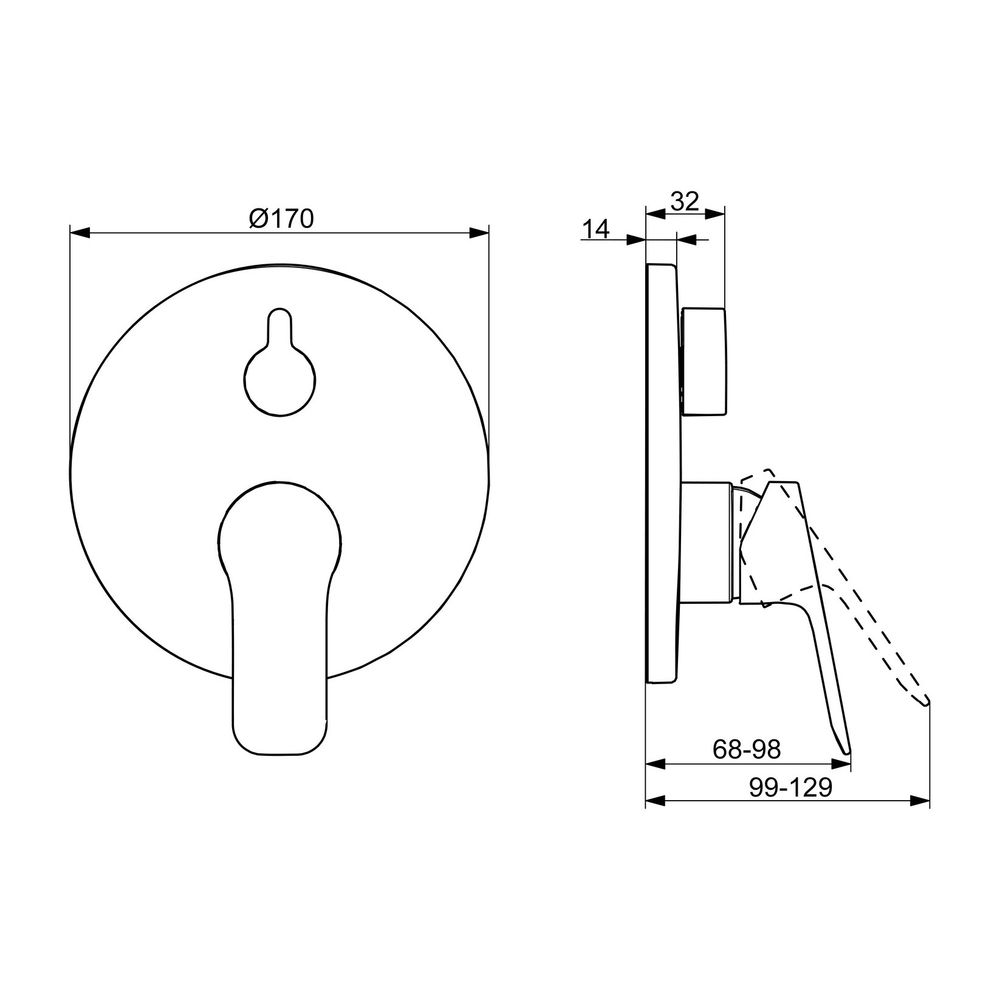 Hansa Basic Einhebelmischer Fertigmontageset für Wanne/Brause 8055 Rosette eckig Chrom... HANSA-80559003 4057304019159 (Abb. 3)