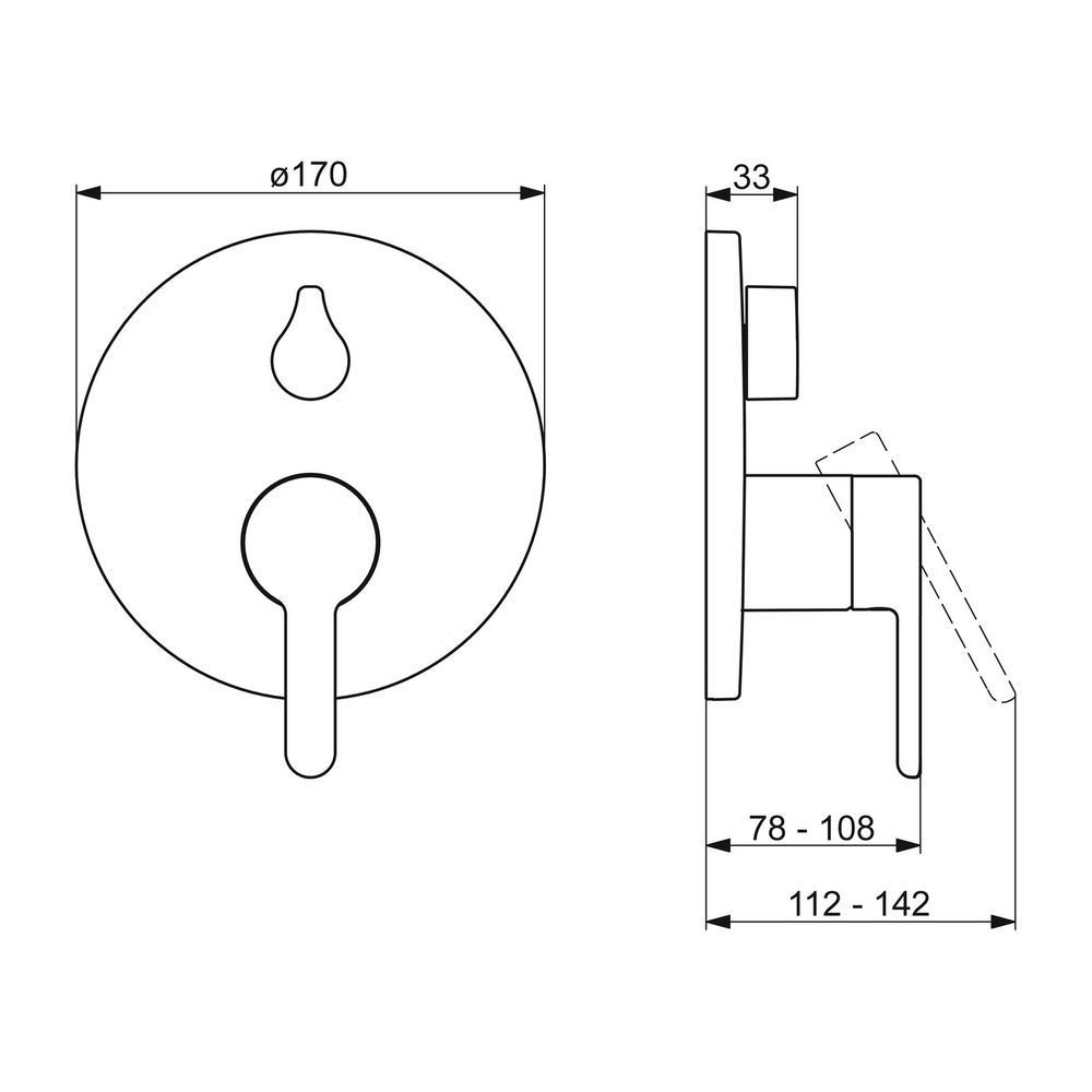 Hansa Designo Einhebelmischer Fertigmontageset für Wanne/Brause Style 8111 Rosette rund... HANSA-81113563 4057304006777 (Abb. 3)