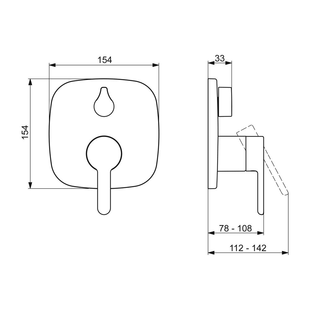 Hansa Designo Einhebelmischer Fertigmontageset für Wanne/Brause Style 8111 Rosette soft... HANSA-81113593 4057304006753 (Abb. 3)