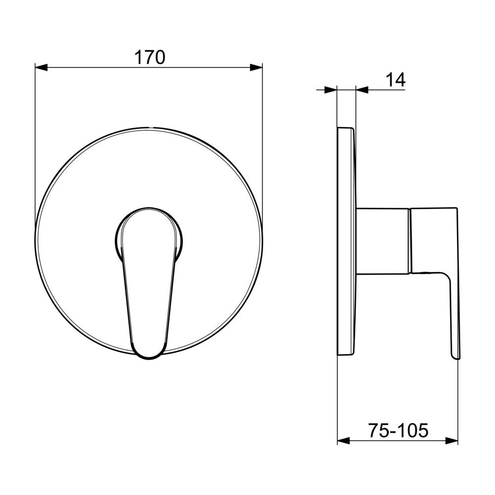 Hansa Vantis Einhebelmischer Fertigset für Brause-Batterie 8261 Rosette rund Chrom 4.0 ... HANSA-82619063 4057304017339 (Abb. 3)