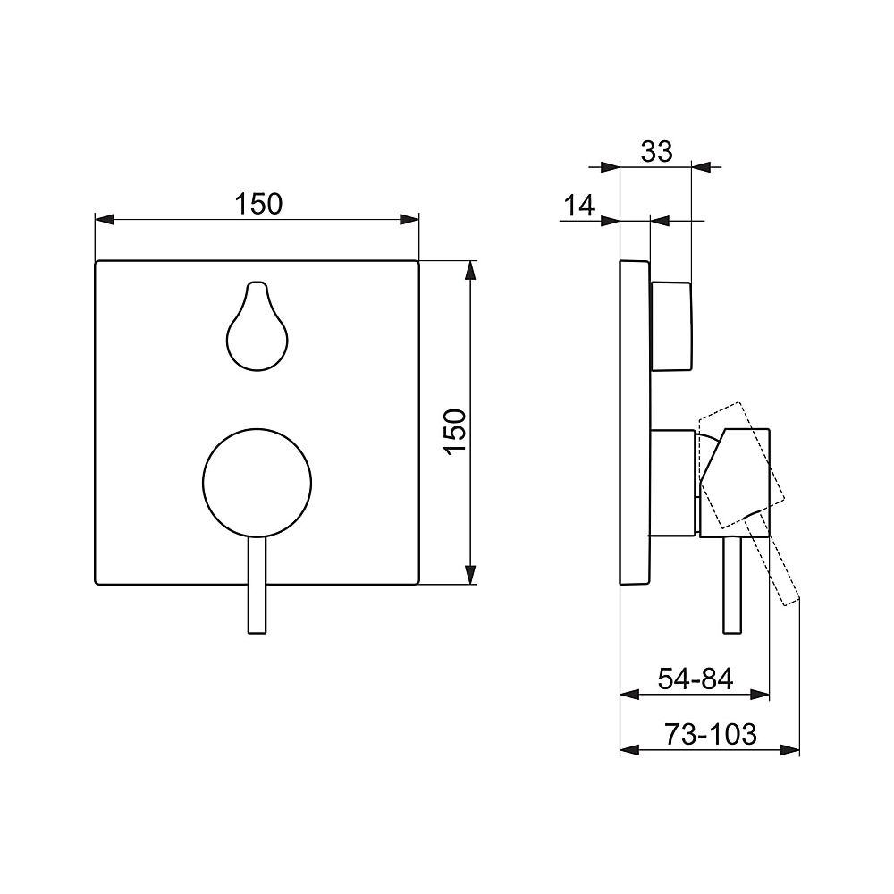 Hansa Stela Einhebelmischer Fertigmontageset für Wanne/Brause 8784 Pinhebel Rosette eck... HANSA-87849051 4015474287235 (Abb. 3)