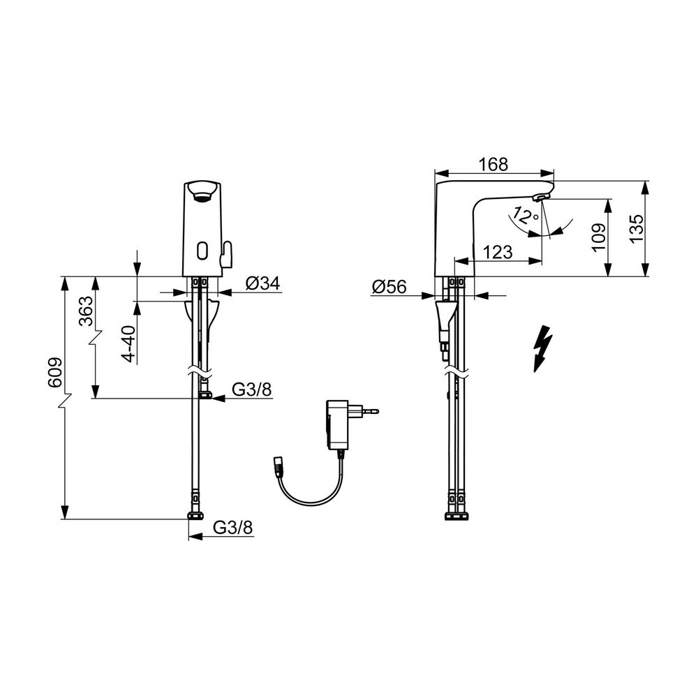 Hansa Electra Safety Waschtischarmatur Niederdruck, Standmontage, elektronisch, Bluetoo... HANSA-92631129 4057304019401 (Abb. 3)