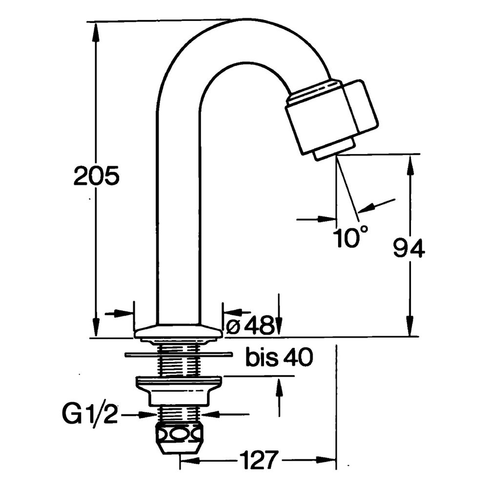 Hansa Nova Einhebel-Waschtischbatterie, Ausladung 127mm, DN 15, Chrom, 00918101... HANSA-00918101 4015474564763 (Abb. 7)