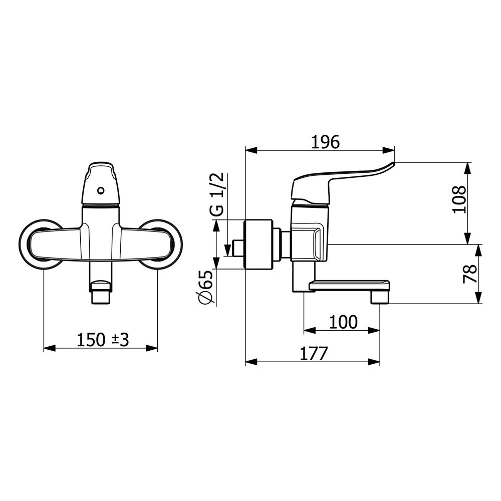 Hansa Clinica Einhebel-Waschtischbatterie, Bedienhebel lang, Ausladung 177mm, DN 15, Ch... HANSA-01526283 4057304013119 (Abb. 6)