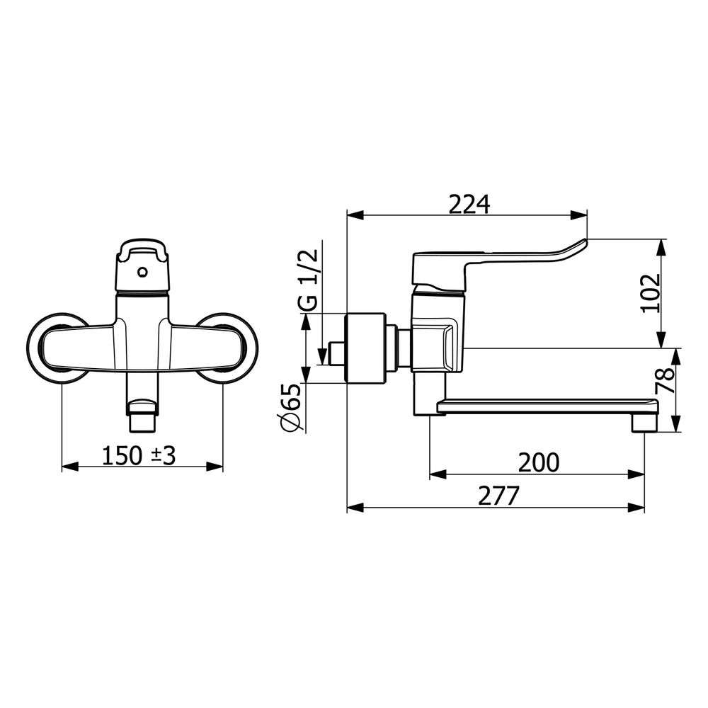 Hansa Clinica Einhebel-Waschtischbatterie, Bügel-/Bedienhebel lang, Ausladung 277mm, DN... HANSA-01536286 4057304010606 (Abb. 6)