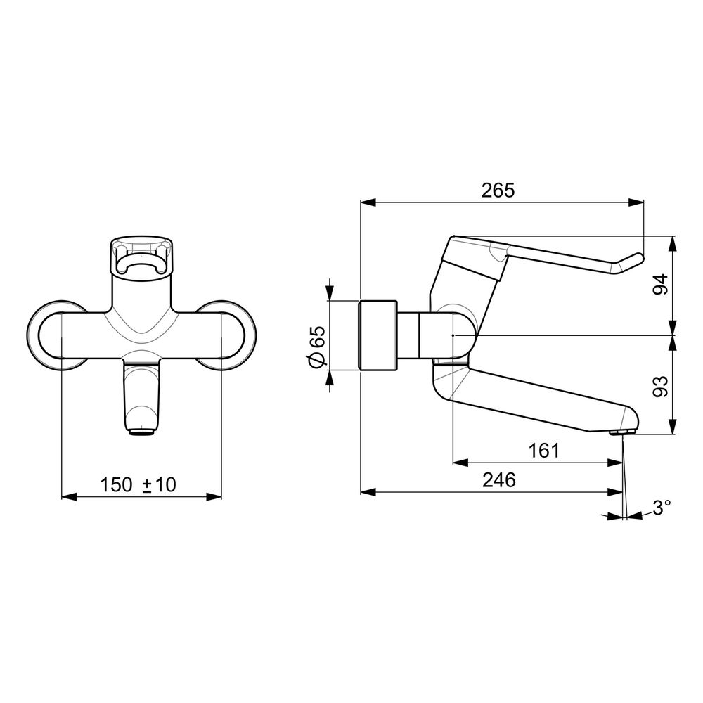 Hansa Medipro Einhebel-Waschtischbatterie, Bügel-/Bedienhebel lang, Ausladung 246mm, DN... HANSA-02552205 4015474267244 (Abb. 4)