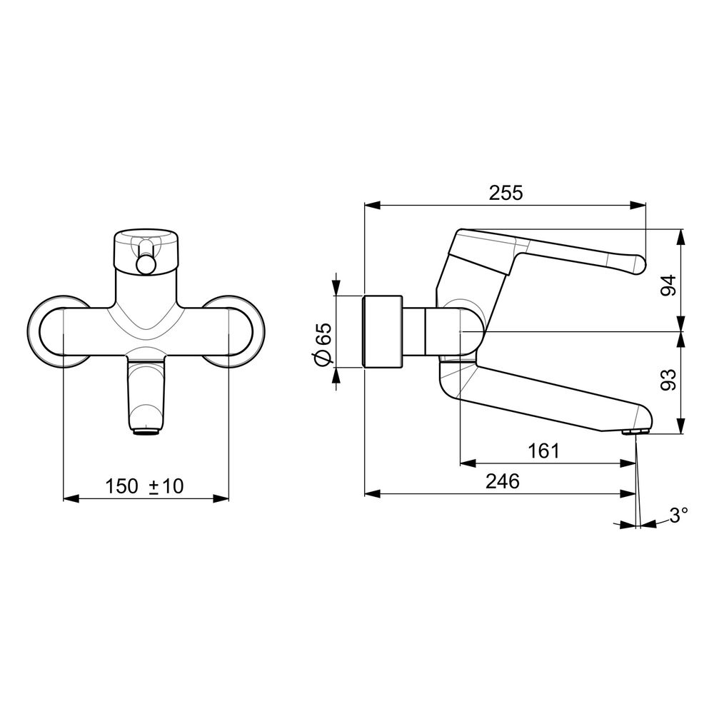 Hansa Medipro Einhebel-Waschtischbatterie, Bedienhebel lang, Ausladung 246mm, DN 15, Ch... HANSA-02552206 4015474267237 (Abb. 4)