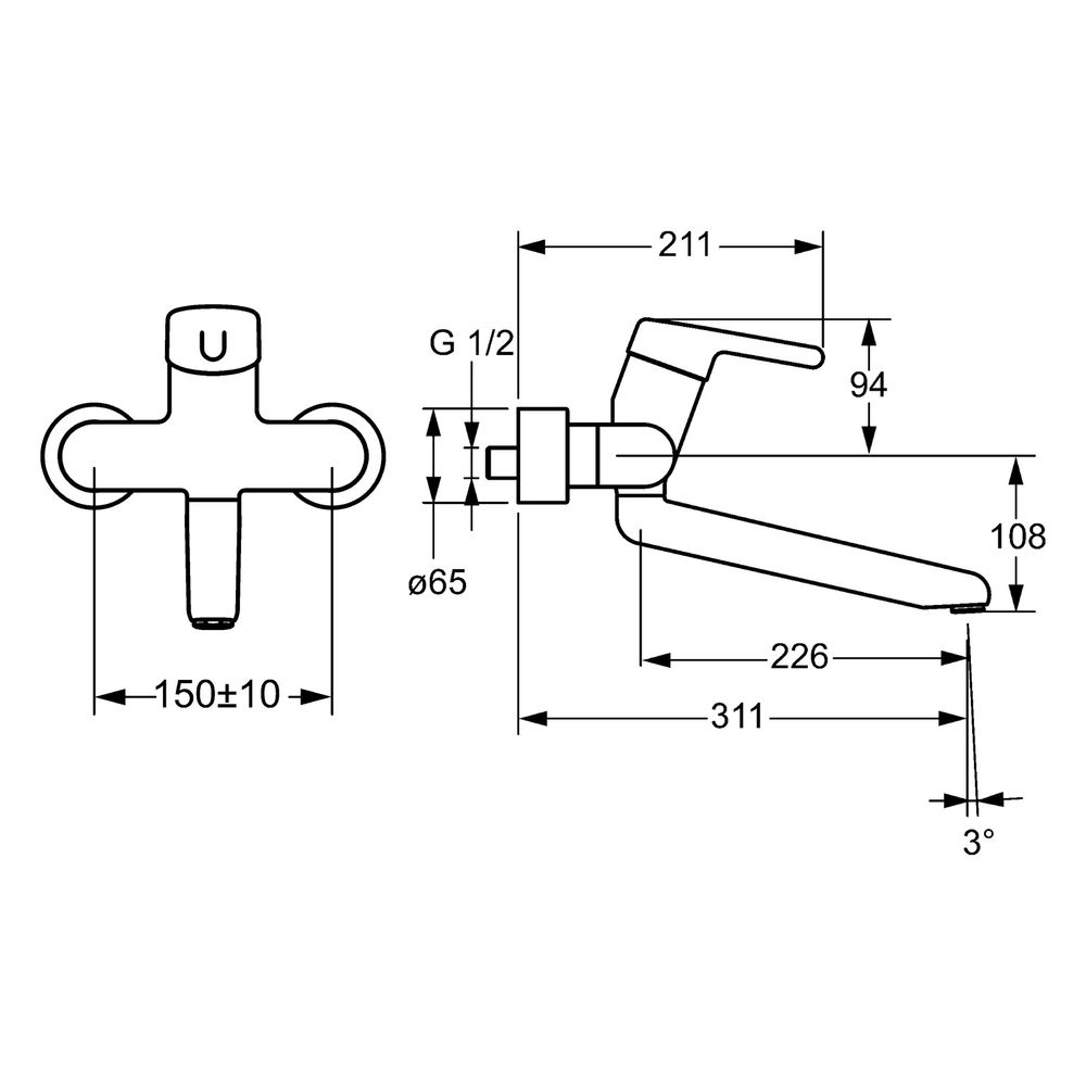 Hansa Medipro Einhebel-Waschtisch- und Küchenarmatur, Ausladung 311mm, DN 15, Chrom, 02... HANSA-02572203 4015474267275 (Abb. 4)