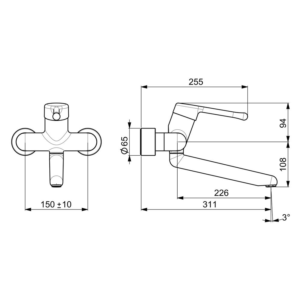 Hansa Medipro Einhebel-Waschtisch- und Küchenarmatur, Bedienhebel lang, Chrom, 02572206... HANSA-02572206 4015474267282 (Abb. 4)