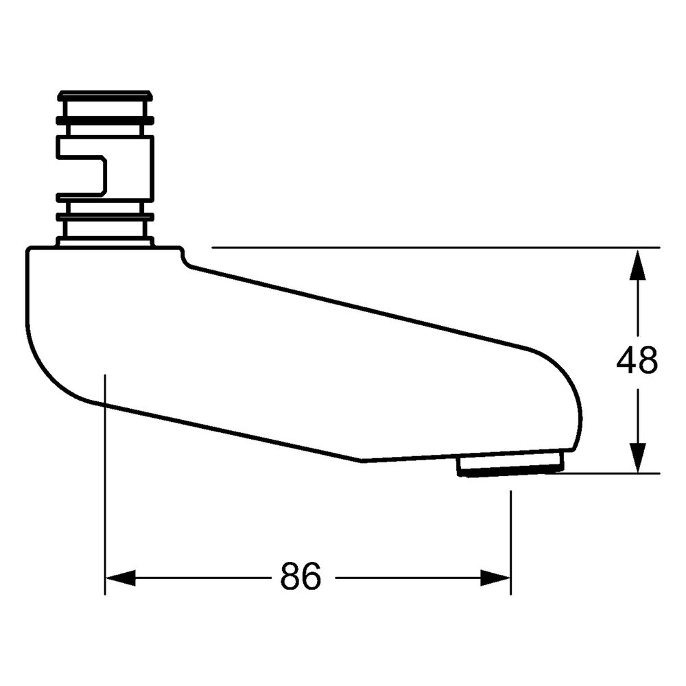 Hansa Auslauf, Länge 86mm, Ausladung 86mm, Chrom, 02682000... HANSA-02682000 4015474267329 (Abb. 4)