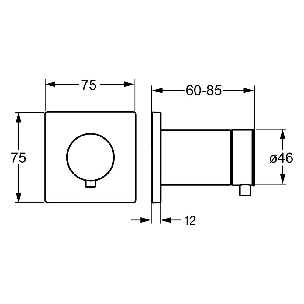 Hansa Deckelteil für Umsteller, Rosette eckig/rund, Chrom, 02879172... HANSA-02879172 4015474187269 (Abb. 7)