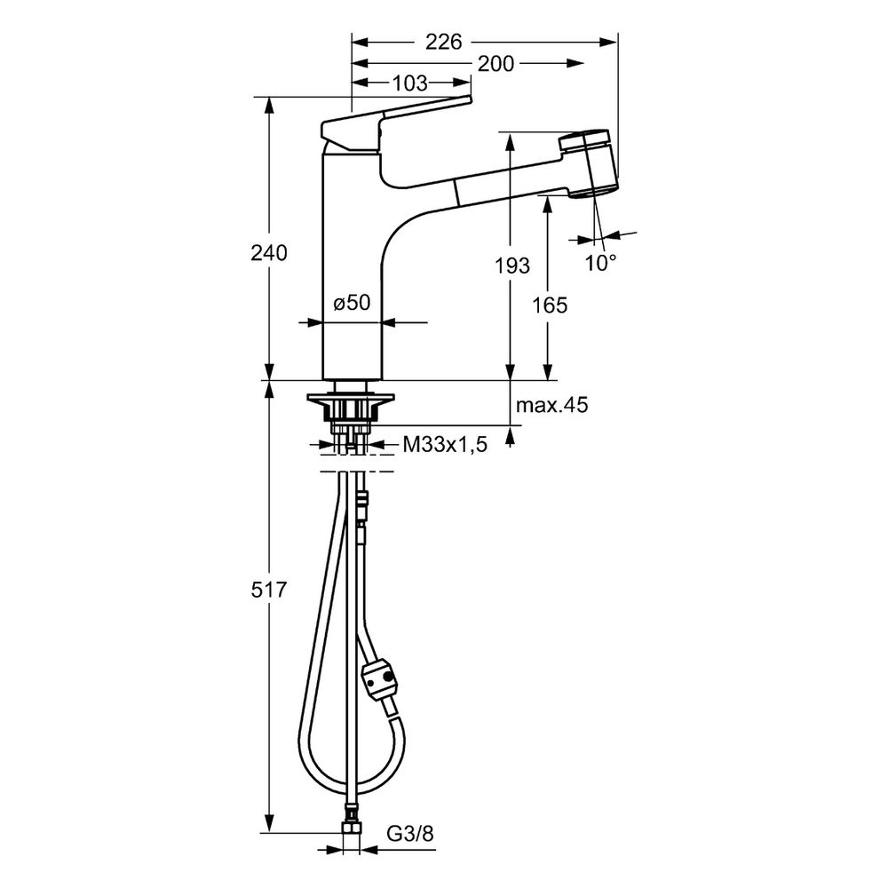 Hansa Ronda Einhebel-Küchenarmatur, 2-strahlig, Ausladung 200mm, DN 15, Chrom, 03382273... HANSA-03382273 4015474263192 (Abb. 4)