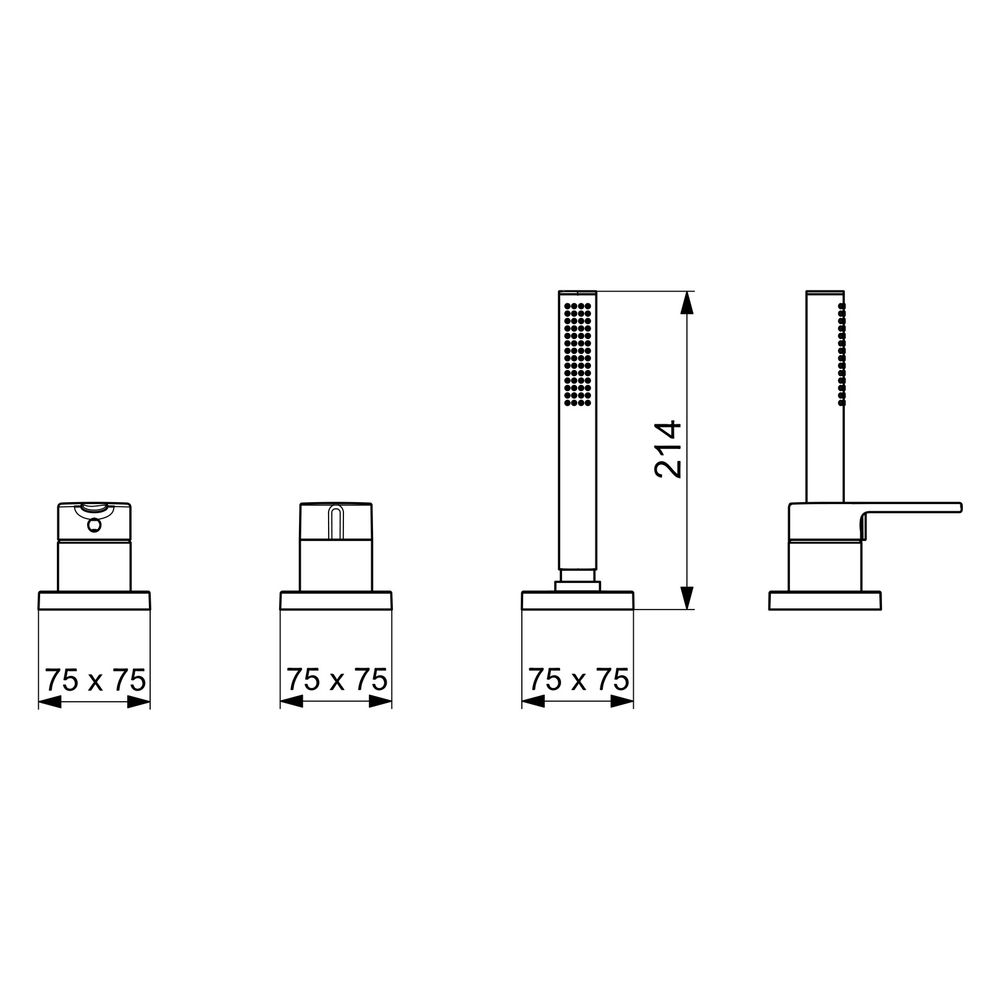 Hansa Ronda Einhebel-Fertigmontageset für Wanne/Brause, Rosette eckig, 1-strahlig, 75x7... HANSA-03419483 4057304014635 (Abb. 6)