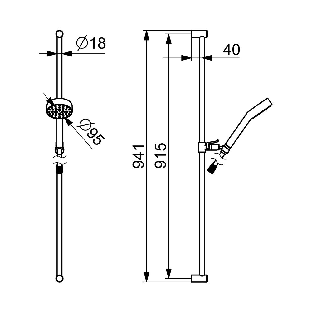 Hansa Medijet Wandstangengarnitur, 1-strahlig, Chrom, 04000180... HANSA-04000180 4057304018558 (Abb. 6)