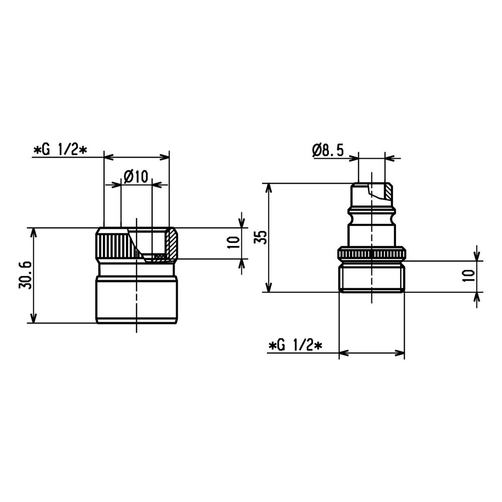 Hansa Schnellverschluss, G 1/2", DN 15, Chrom, 04050200... HANSA-04050200 4015474255234 (Abb. 4)