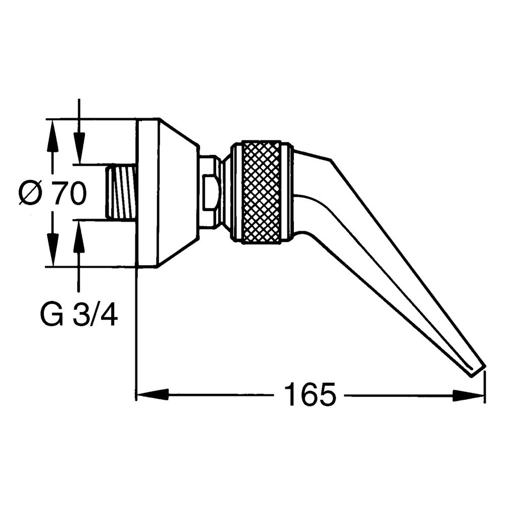Hansa Jet Kopfbrause, 1-strahlig, G 3/4", Ausladung 165mm, DN 20, Chrom, 04390100... HANSA-04390100 4015474672864 (Abb. 4)