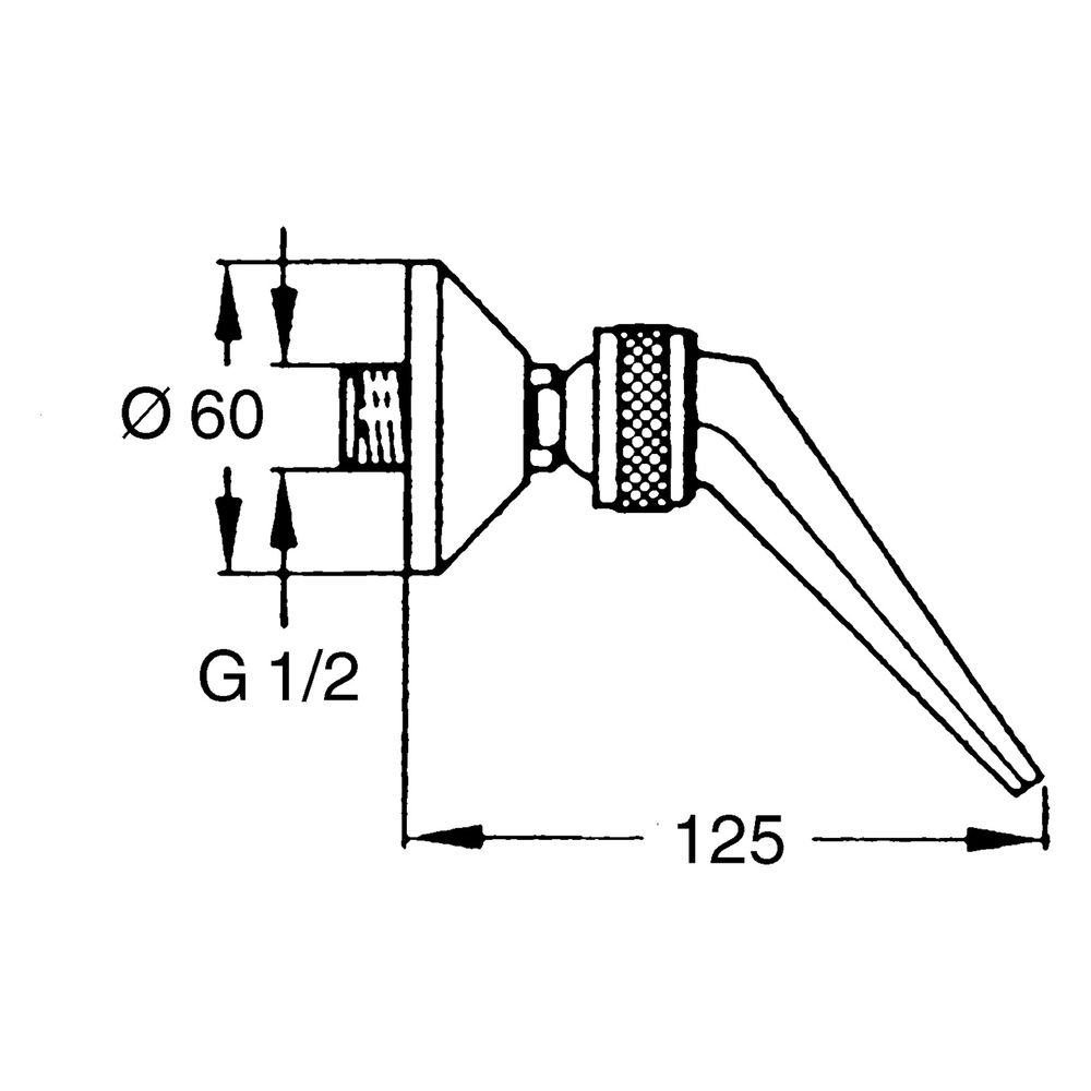 Hansa Jet Kopfbrause, 1-strahlig, G 1/2", Ausladung 125mm, DN 15, Chrom, 04400100... HANSA-04400100 4015474672482 (Abb. 4)