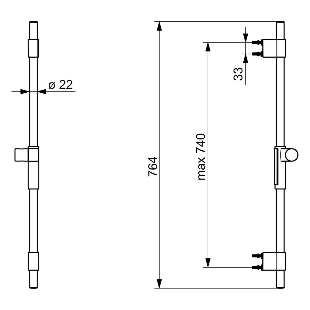 Hansa ActiveJet Wandstange, Chrom, 04780200... HANSA-04780200 4057304008672 (Abb. 6)