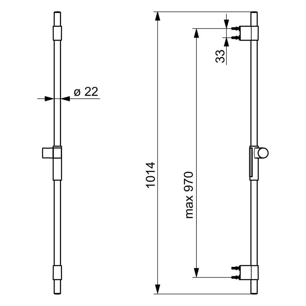 Hansa ActiveJet Wandstange, Chrom, 04790200... HANSA-04790200 4057304009013 (Abb. 6)
