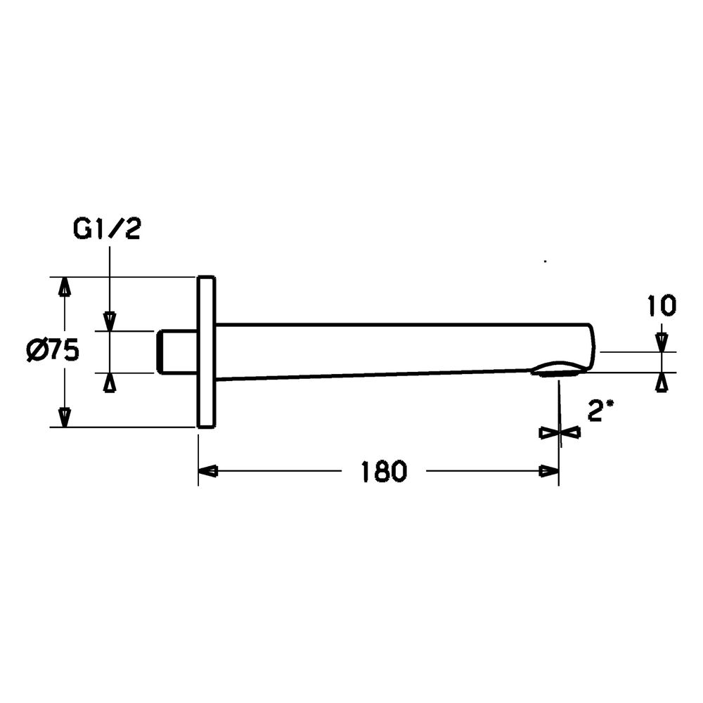 Hansa Ronda Auslauf, Rosette eckig/rund, Länge 180mm, Ausladung 180mm, DN 15, Chrom, 05... HANSA-05822172 4015474252448 (Abb. 4)