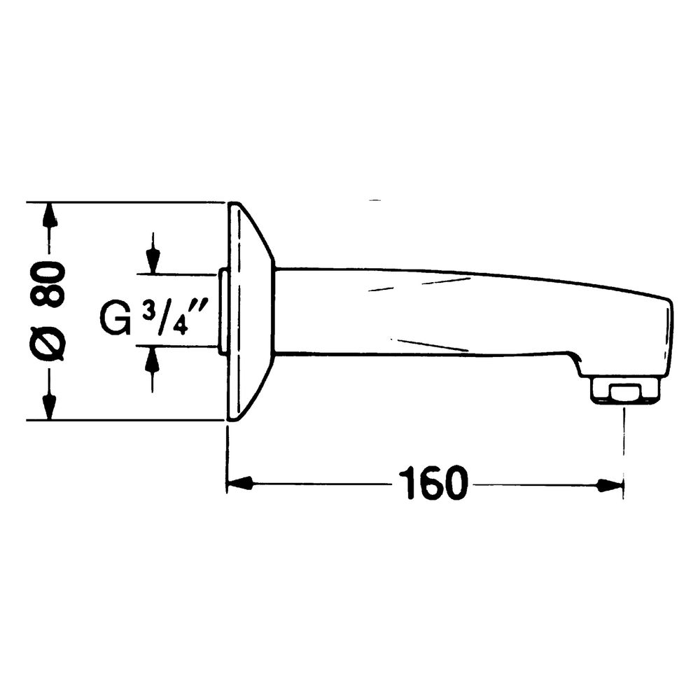 Hansa Auslauf, Länge 160mm, Ausladung 160mm, DN 20, Rosette rund, Chrom, 0598210000... HANSA-059821000050 4015474520226 (Abb. 4)