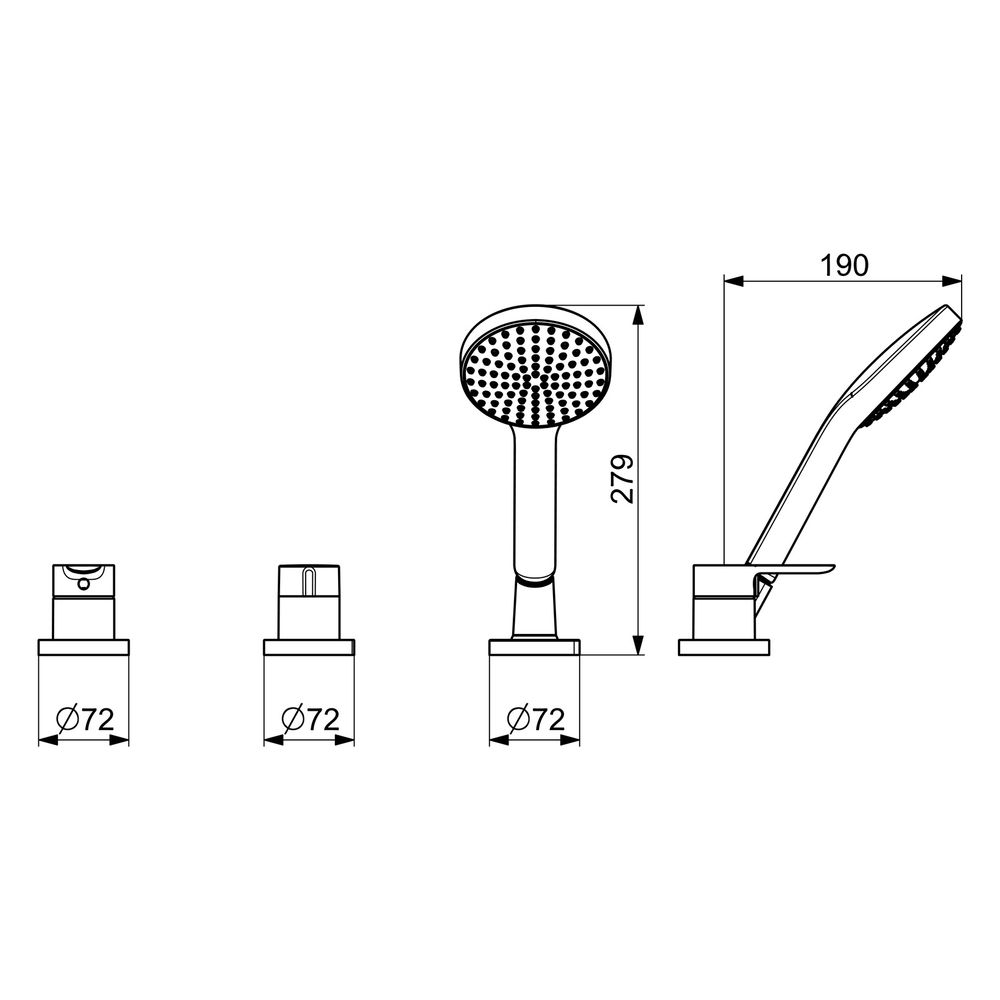 Hansa Ligna Einhebelmischer Fertigmontageset für Wanne/Brause 0643 1-strahlig 72mm Chro... HANSA-06439473 4057304014604 (Abb. 6)