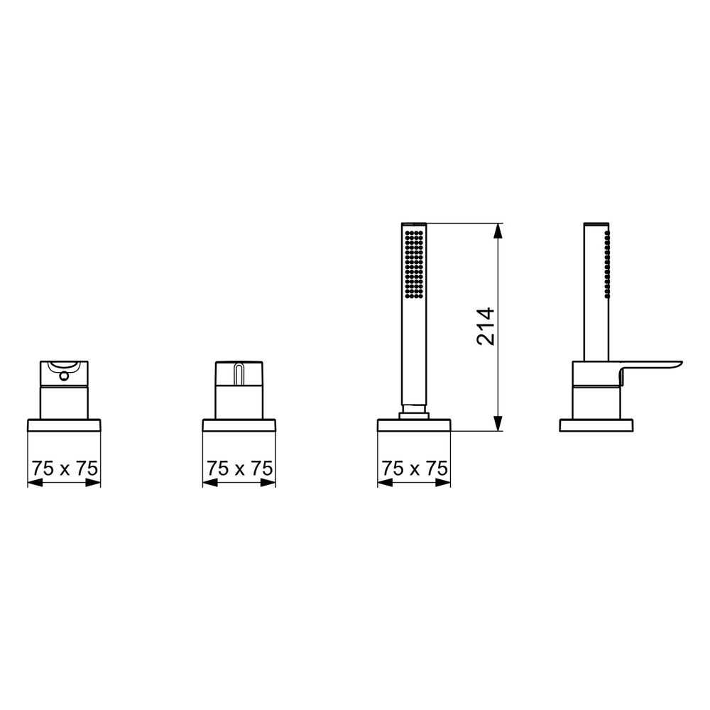 Hansa Ligna Einhebelmischer Fertigmontageset für Wanne/Brause, 1-strahlig, 75x75mm, Chr... HANSA-06439493 4057304014598 (Abb. 6)