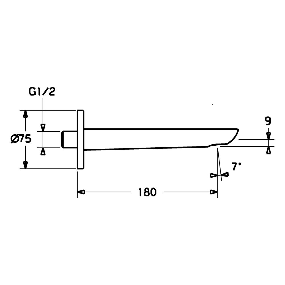 Hansa Ligna Auslauf, Rosette eckig/rund, Länge 180mm, Ausladung 180mm, DN 15, Chrom, 06... HANSA-06822102 4015474250031 (Abb. 4)