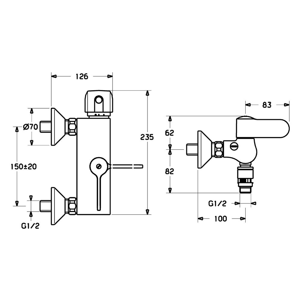 Hansa Tempra Brausebatterie, mit Sicherungseinrichtung, DN 15, Chrom, 08240282... HANSA-08240282 4015474658592 (Abb. 4)