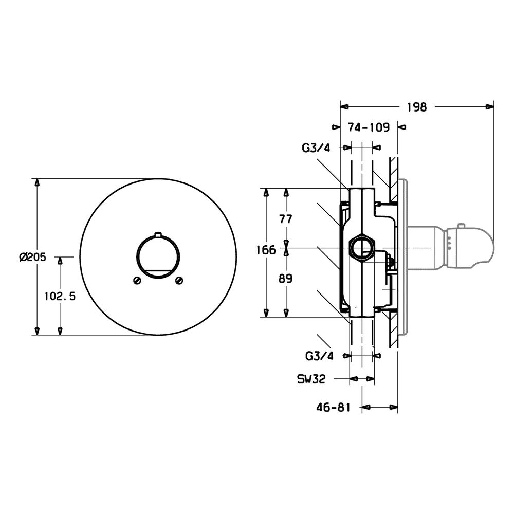 Hansa Mix Fertigmontageset für Brausebatterie 0860 Rosette rund DN20 Chrom... HANSA-08609175 4015474077973 (Abb. 4)