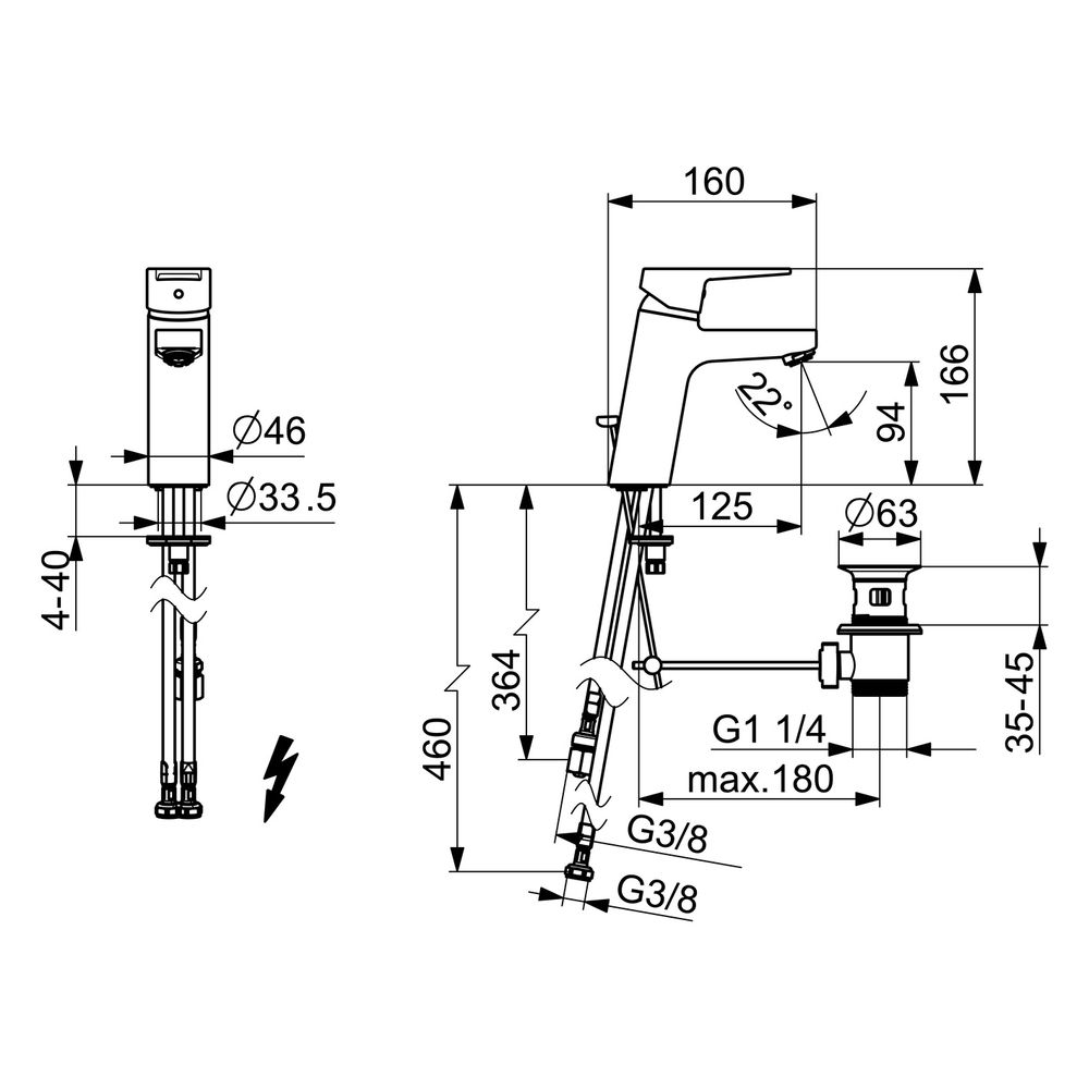 Hansa Twist Einhebel-Waschtischbatterie XL, Kupferrohr Zugstangen-Ablaufgarnitur, Ausla... HANSA-09031183 4015474263901 (Abb. 4)