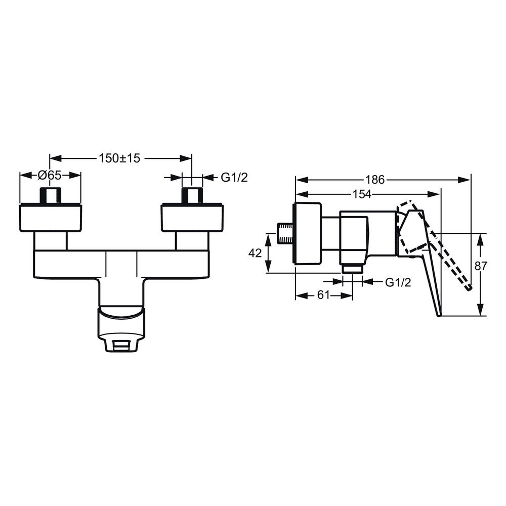Hansa Twist Einhebelmischer Brausebatterie 0967 Bügelhebel DN15 Chrom... HANSA-09670185 4015474259867 (Abb. 6)
