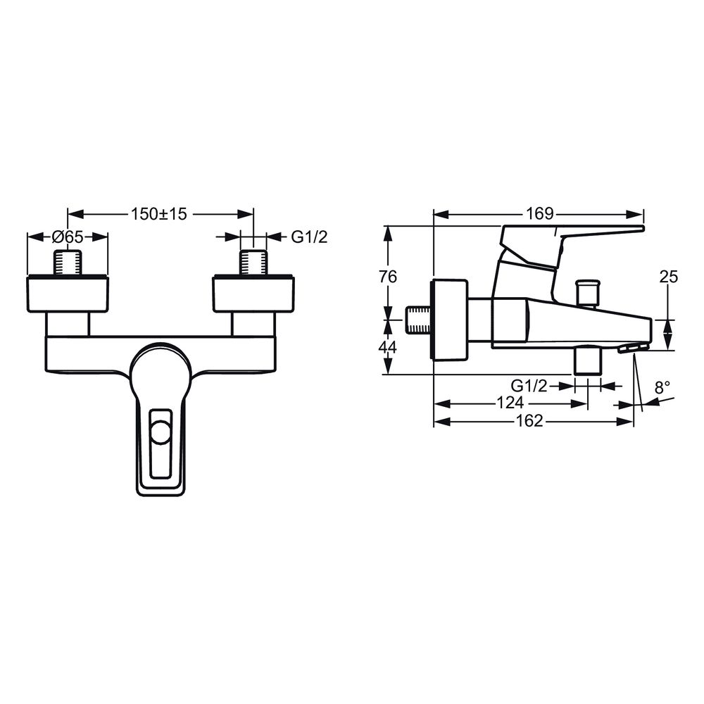 Hansa Twist Einhebelmischer Wannenfüll- und Brausebatterie 0974 Bügelhebel Ausladung 16... HANSA-09742185 4015474259843 (Abb. 6)