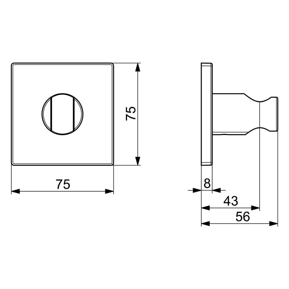 Hansa Wandhalter, konisch, Rosette eckig, Matt-Schwarz, 290044-33... HANSA-290044-33 6414150108495 (Abb. 6)