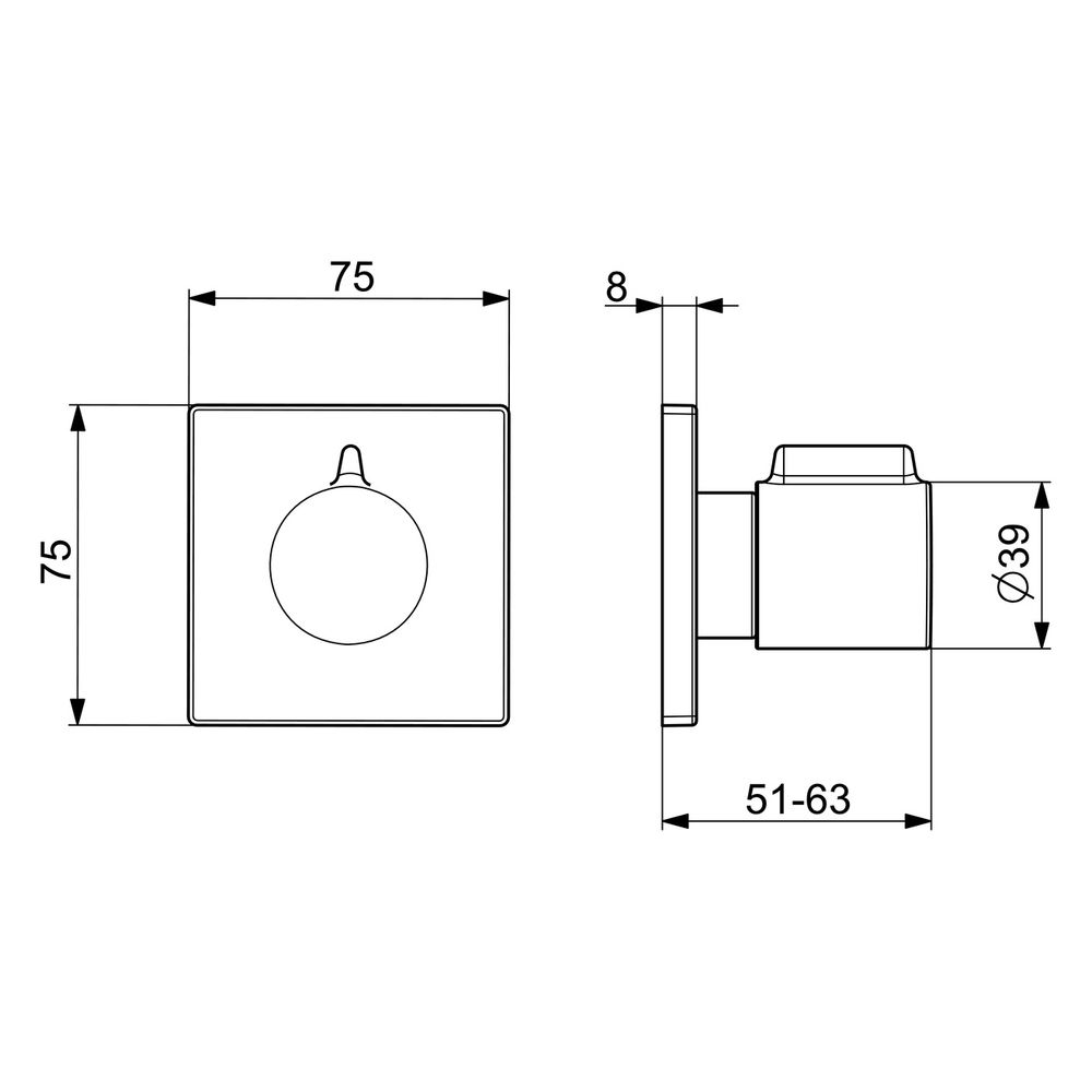 Hansa Aufputzset Unterputz-Armatur eckig, Chrom, 290047... HANSA-290047 6414150108570 (Abb. 6)