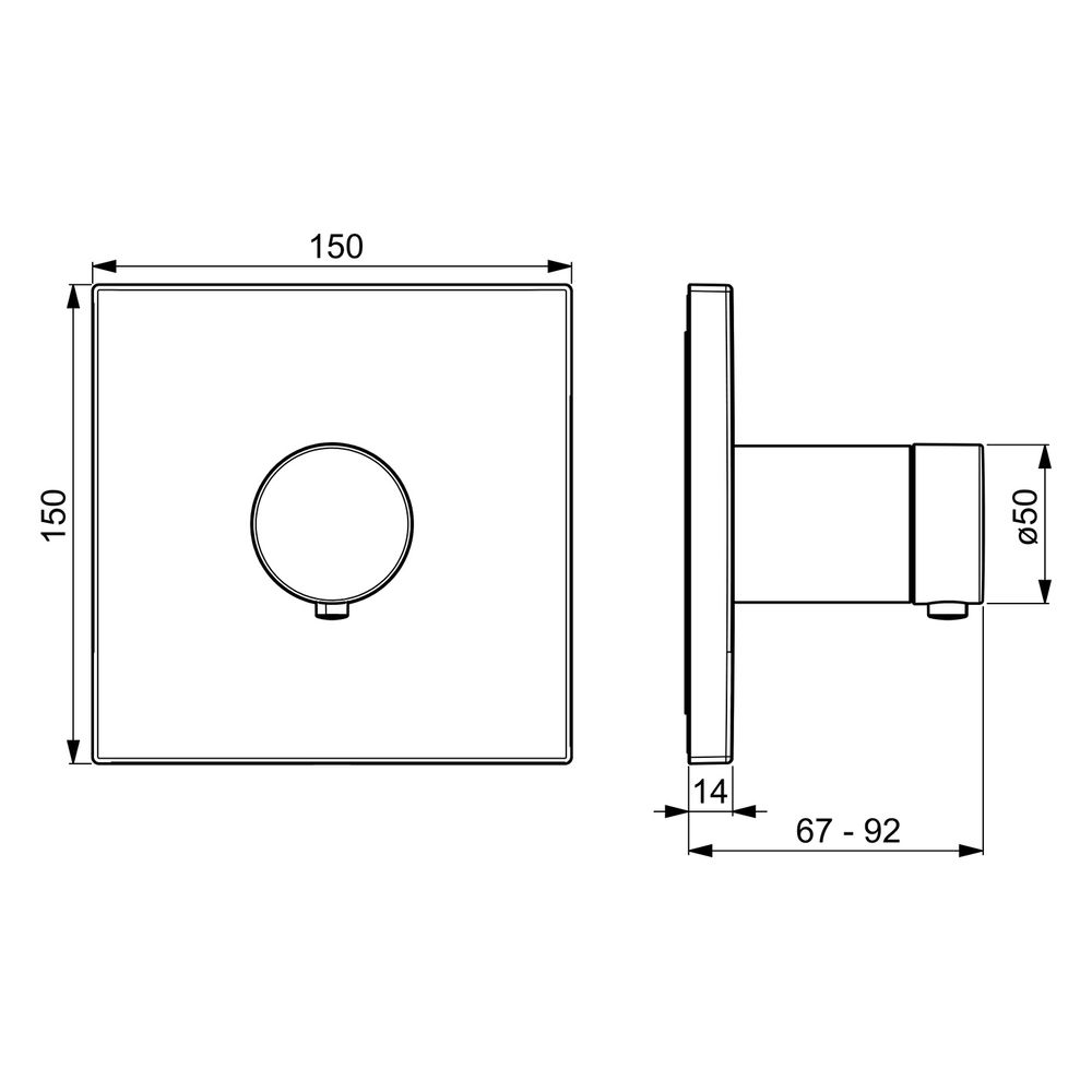 Hansa Varox Pro Fertigmontageset für Wanne/Brause, Rosette eckig, Chrom, 40569073... HANSA-40569073 4057304003738 (Abb. 6)