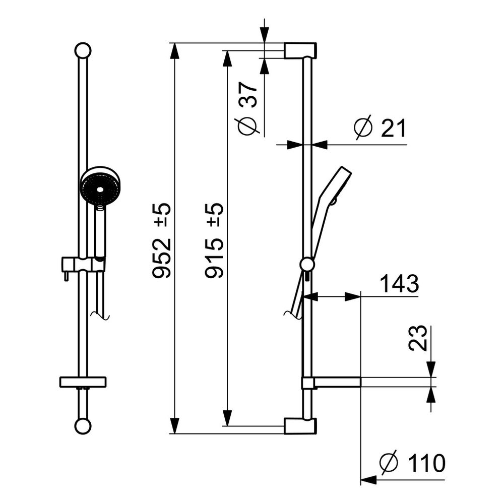 Hansa Viva Wandstangengarnitur 4415 1-strahlig Chrom... HANSA-44150110 4015474238800 (Abb. 6)
